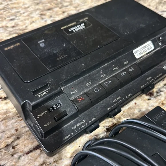 Sanyo Cassette Transcriber with Foot Pedal